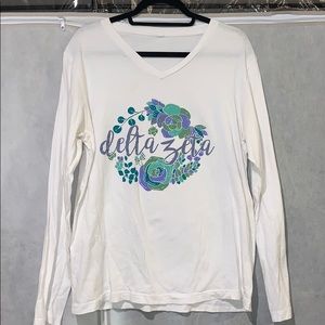 Floral Delta Zeta Long Sleeve T-Shirt Size M/L